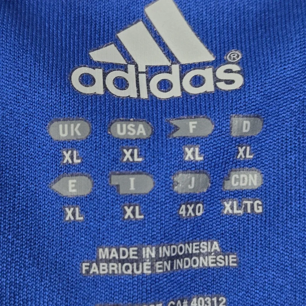 Adidas‎ Men Shirt XL Blue Activewear Logo Short Sleeve